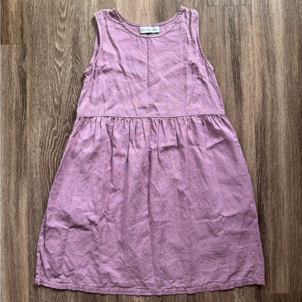 Linen Blend Sleeveless Dress - Mauve Pink